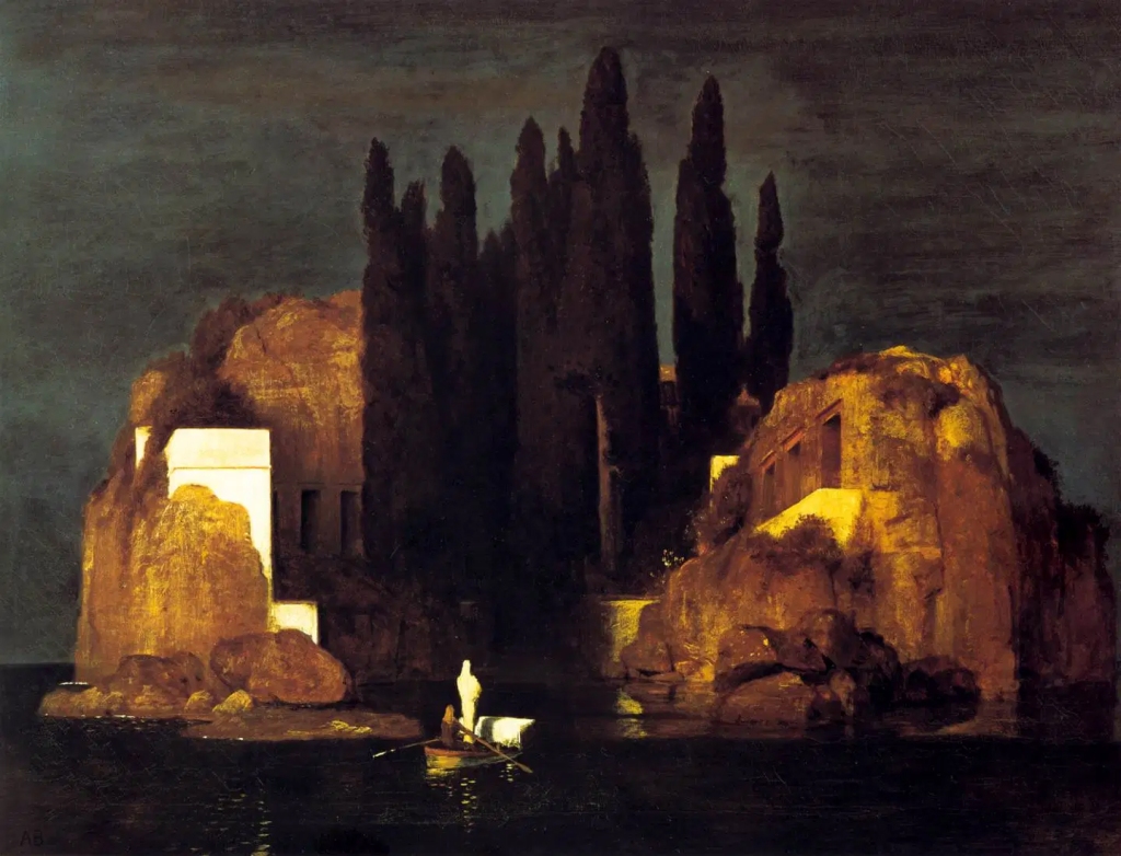 May 1880, Oil on Canvas, from https://www.sensesatlas.com/painting/isle-of-the-dead-five-versions/